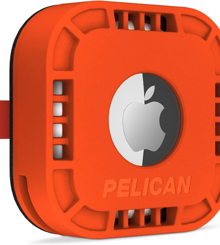 Protector - Airtag Holder / Case with 3M Adhesive Sticker [1 Pack] Protective Shockproof Cover for Apple Air Tag - Hidden Stick on Mount for Bike Wallet Travel TV Remote Car Luggage - Orange