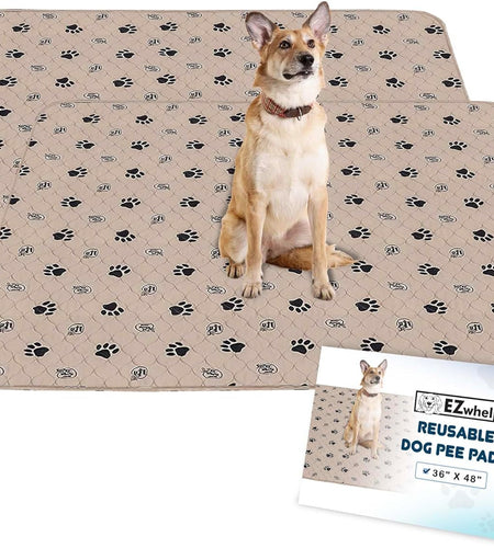 Pee Pads for Dogs - Dog & Puppy Training & Whelping Pads - Rounded Corners - Washable, Reusable - Waterproof, Sanitary Potty Protector Dog Mat - Pet Essentials - 2 Pack